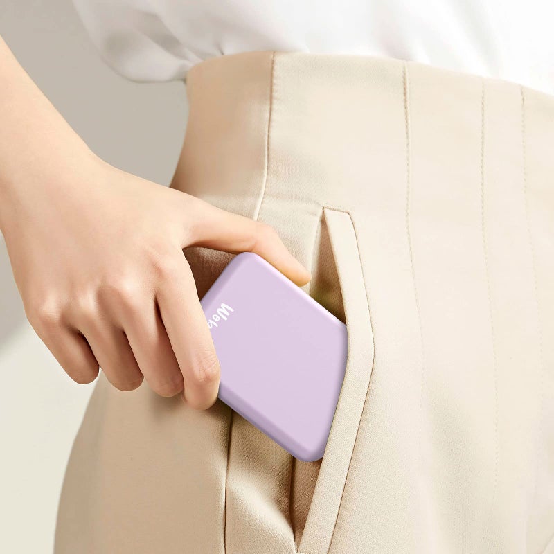 wobsion Rechargeable Travel Mirror 1x/3x Magnification Compact Mirror 3 Color Lights Pocket Mirror Dimmable Portable Makeup Mirror 400mah Small Mirror for Purse Gifts Purple - Image 2